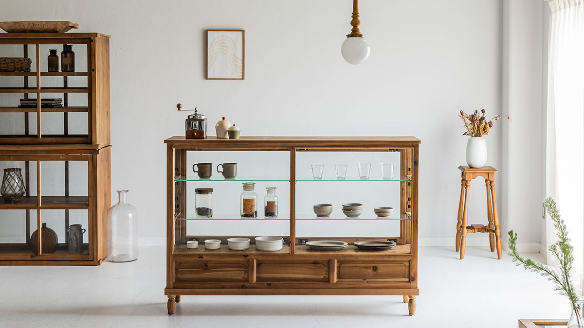 A series of traditional Japanese furniture made from reclaimed